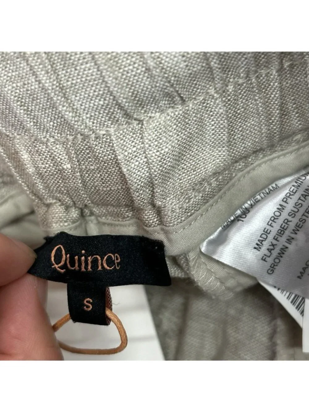 Quince 100% European Linen Wide Leg Cropped Pants Flax Womens Small Coastal NWT